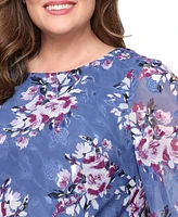 Alex Evenings Plus 3/4-Sleeve Chiffon Top