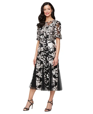 Alex Evenings Women's Stretch Tulle Jacket Dress