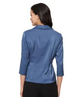Alex Evenings Women's Structured Shawl-Collar Blouse