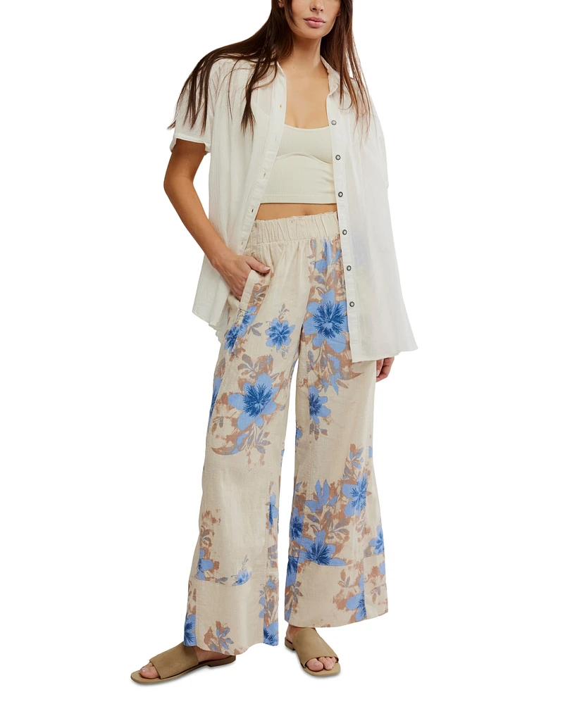 Free People Women's Days End Printed High-Rise Pants