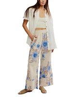 Free People Women's Days End Printed High-Rise Pants