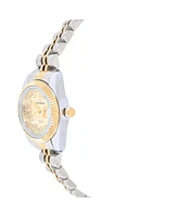 Peugeot Women's Two-Tone 25mm Fluted Bezel Steel Bracelet Watch