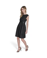 Vince Camuto Women's Crepe Sleeveless Fit & Flare Dress