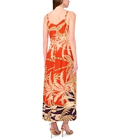 Msk Women's Challis Printed Sleeveless Maxi Dress
