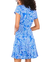 Msk Women's Printed Jersey Fit & Flare Dress