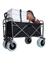 Heavy-Duty Beach Wagon & Foldable Utility Cart Combo