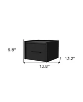Floating Nightstand with One Drawer Faux Wood – Space-Saving Storage Solution