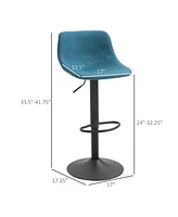 Set of 2 Adjustable Swivel Bar Stools with Backrest, Upholstered Counter Chairs for Kitchen Bar-The Pop Home