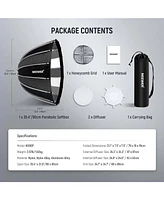 Neewer 35.4"/90cm Parabolic Softbox Bowens Mount, Quick Release with Diffusers/Grid/Bag for Video Continuous Lighting CB60 CB200B MS60 MS150B Q4