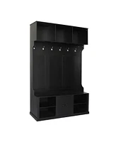 Hall Tree with Bench, Hooks & Drawer