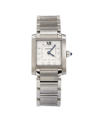 Pre-Owned Cartier Tank Francaise Quartz Watch in Stainless Steel with Diamond Markers 25mm