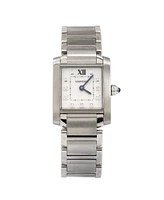 Pre-Owned Cartier Tank Francaise Quartz Watch in Stainless Steel with Diamond Markers 25mm