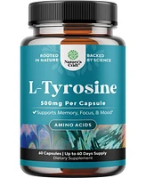 L-Tyrosine Capsule, High Strength L-Tyrosine Supplement | for Mental Energy, Mood, Focus, Attention & Cognition | 60ct