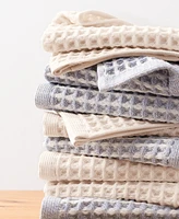 Dkny Pure Yarn Dyed Waffle Unbleached Cotton Washcloth Set, 13" x