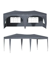 10x20 Pop Up Canopy Tent w/ Sidewalls - Gray