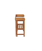 Folding Wooden Garden Work Bench with Shelves