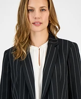 Kasper Women's Pinstriped One-Button Blazer, Regular & Petite