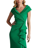 Tadashi Shoji Women's Talise Waterfall Flounce Gown