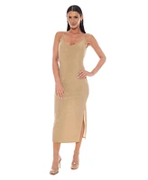 Bebe Women's Milan Metallic Bodycon Maxi Dress