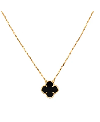 Pre-Owned Van Cleef & Arpels Vintage Alhambra Pendant Necklace 18K Gold and Onyx