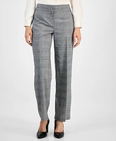 Kasper Women's Check-Print Wide-Leg Pants, Regular & Petite