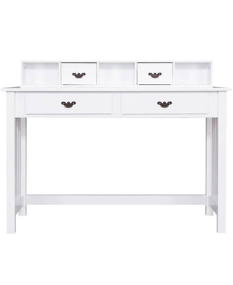 Home Office Writing Mission Computer Desk with 4-Drawer