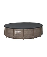 Bestway Power Steel 14' x 42" Above Ground Outdoor Swimming Pool Set with Pump