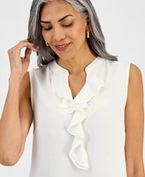 Kasper Petite Ruffled Sleeveless Top