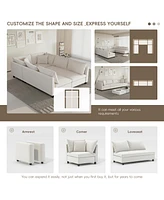 6-Seat Modular Sectional Sofa Bed with Pillows, Free Combination