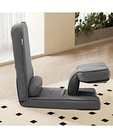 5-in-1 Convertible Sofa Bed with Tray, Gaming Chair with Adjustable Back Support (Dark Grey)
