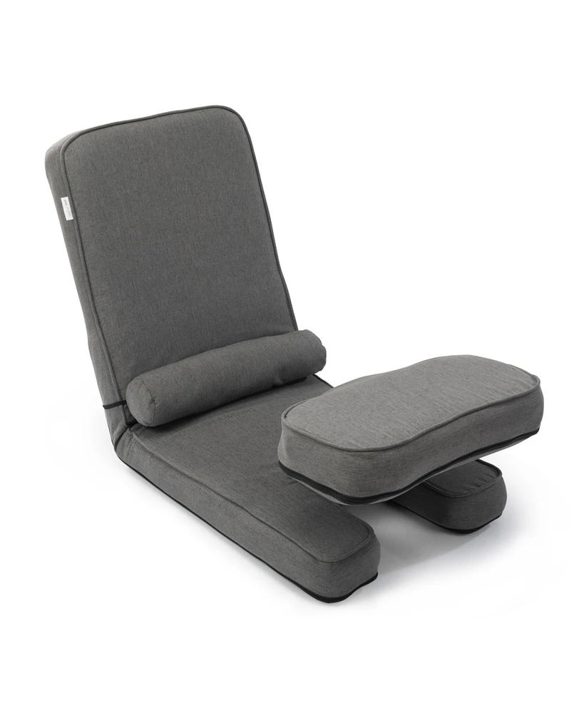 5-in-1 Convertible Sofa Bed with Tray, Gaming Chair with Adjustable Back Support (Dark Grey)