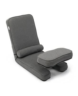 5-in-1 Convertible Sofa Bed with Tray, Gaming Chair with Adjustable Back Support (Dark Grey)