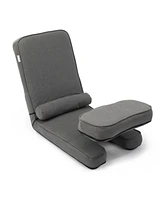 5-in-1 Convertible Sofa Bed with Tray, Gaming Chair with Adjustable Back Support (Dark Grey)