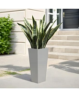 25" Metal Tapered Planter - Outdoor/Indoor Garden Pot
