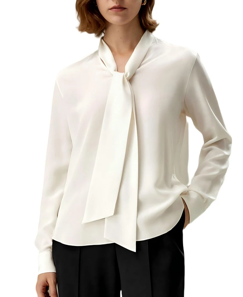 Lilysilk Women's Silk Bowtie Blouse