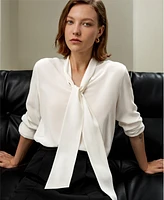 Lilysilk Women's Silk Bowtie Blouse