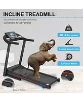 Electric Walking Running Treadmill Machine 5" Lcd Screen 250 Lb Capacity Bluetooth Music