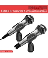 5 Core Microphone Clip Holder 2 Pieces with Screw Adapters 5/8 to 3/8 Inch