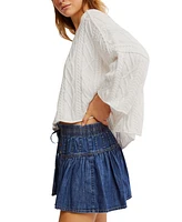Free People Women's Roselle Denim Mini Skirt