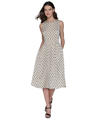 Karl Lagerfeld Paris Women's Hammered Satin Midi Dress