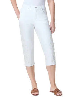 Gloria Vanderbilt Petite Amanda Embroidered Capri Jeans