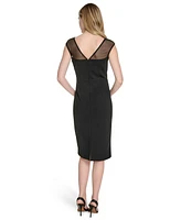 Eliza J Women's Dimensional-Flower Sleeveless Scuba Dress