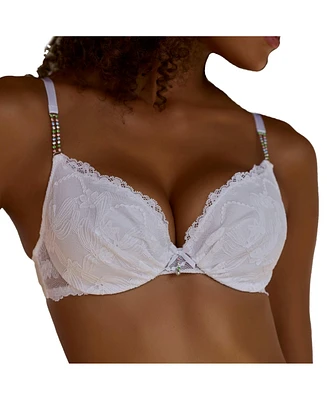 Lascana Women's Rhinestone Lace Push Up Bra