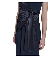 Eliza J Petites Off-The-Shoulder Wrap-Accent Gown