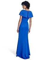 Jessica Howard Women's V-Neck Cape-Sleeve Gown