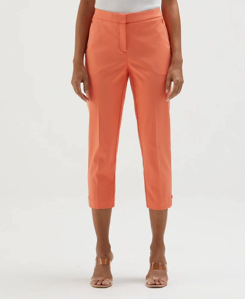 Rafaella Petite Satin Twill Capri Pull On Pants