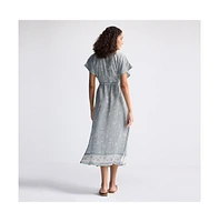 Reistor Women's Gathered Maxi Dress with Side Slits Mosaic