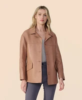 Furniq Uk Women's Relaxed Leather Jacket, Created for Macy's
