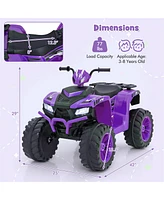 Gymax Kids Ride-On Atv 24V Battery Powered Electric Vehicle w/ Wireless Connection Music Radio Led Lights