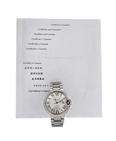 Pre-Owned Cartier Ballon Bleu de Cartier Automatic Watch in Stainless Steel with Diamond Bezel 33mm